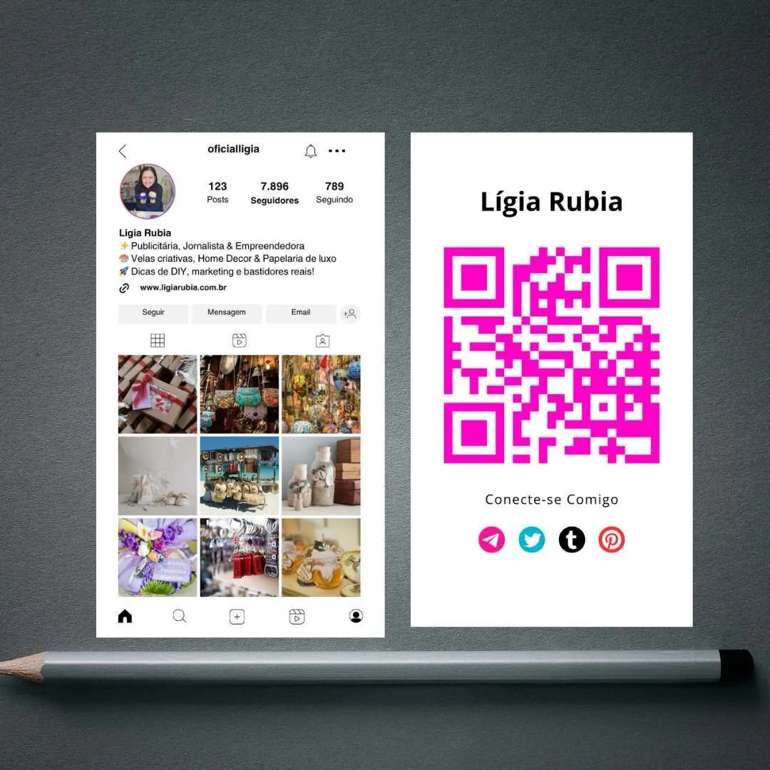 como fazer um cartão de visita modelo instagram