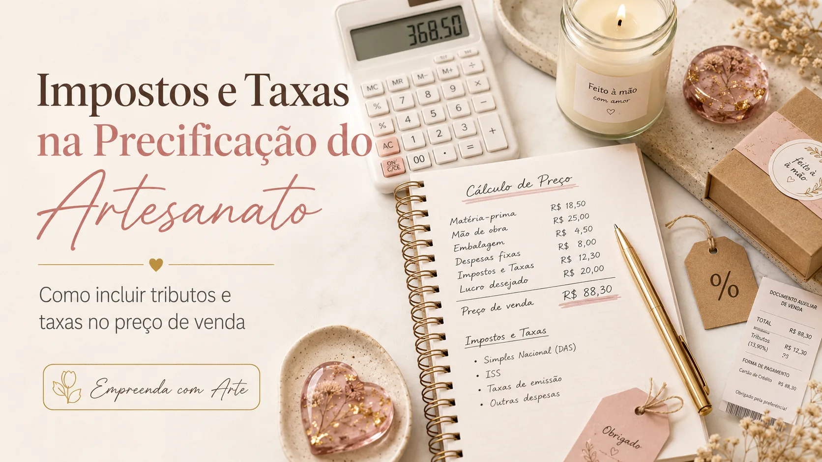 Impostos e taxas na precificacao do artesanato