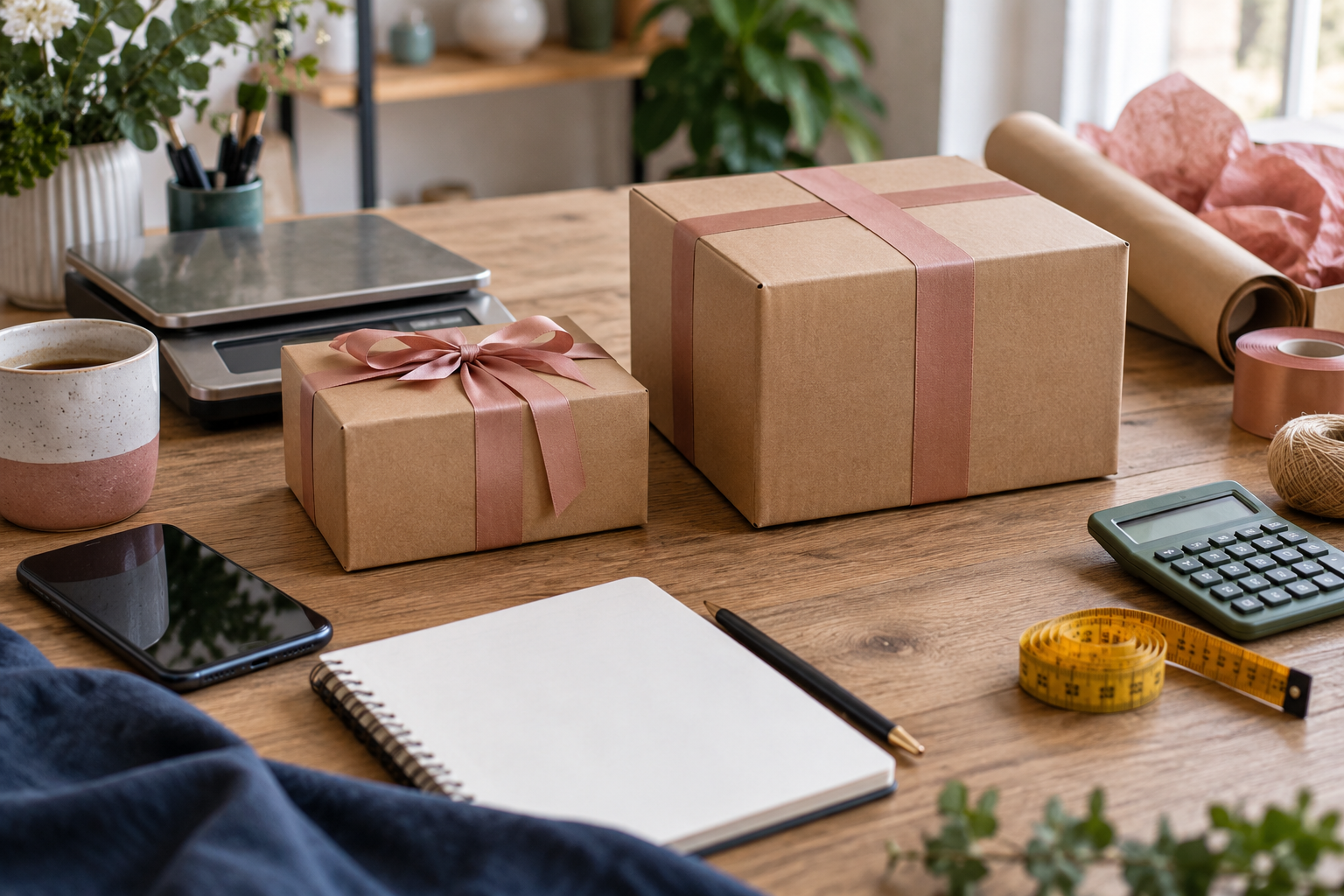 Encomenda artesanal embalada e pronta para ser enviada com segurança